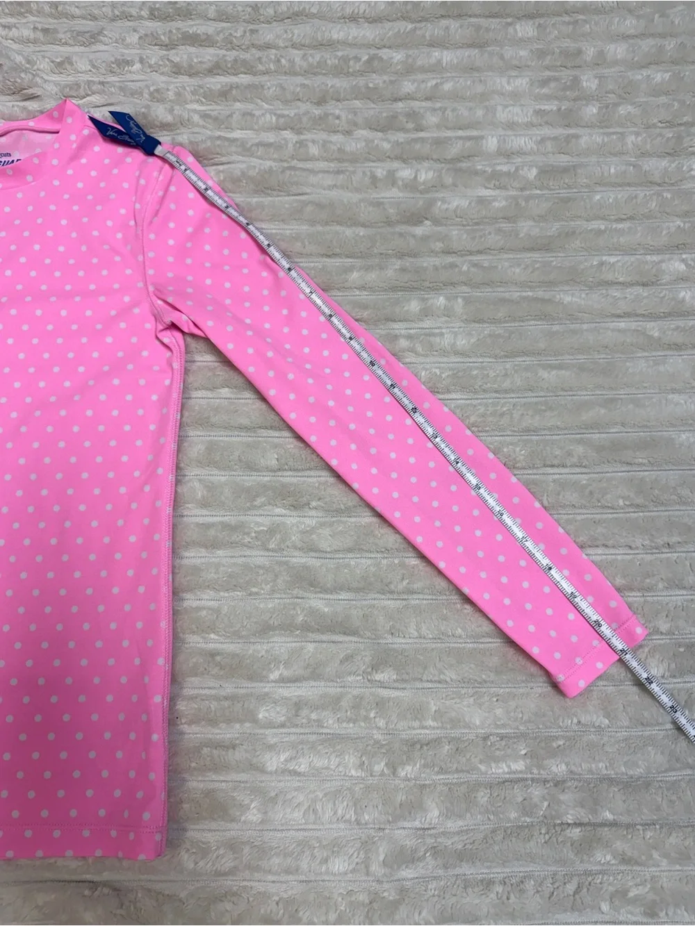Crewcuts by J.Crew: Girls Pink Polka Dot Long Sleeve Rashguard, Size 12